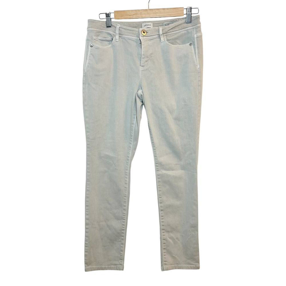 J Jill Denim‎ Authentic Fit Slim Ankle Pants Light Gray Women's Size 4 Petite